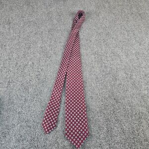 JZ Richards Boulder Silk Tie Red Blue Medallion Pattern Made USA Designer Neckti